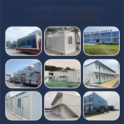 Office Building Prefabricated Container House 20ft Flat Pack Sandwich Panel Worker Room