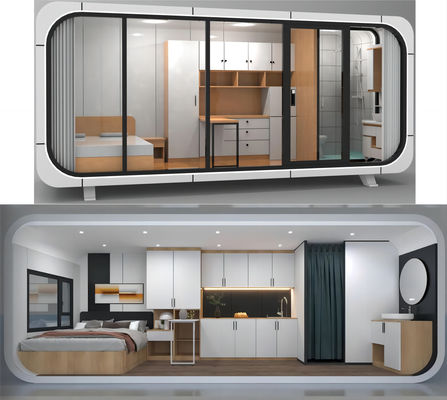 Popular 40ft Outdoor Modern Prefab House Villa Mobile Working Office Pod Apple Cabin